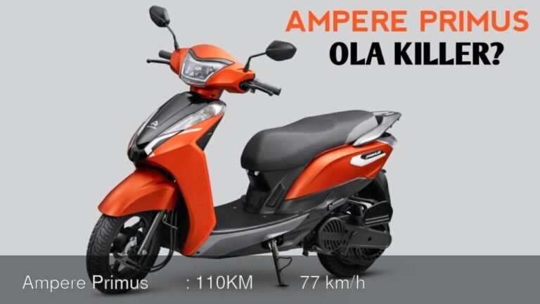 Ampere Primus स्कूटर: 110KM रेंज और 77 km/h स्पीड के साथ — स्पेसिफिकेशन