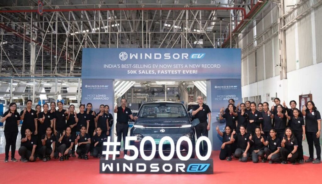 MG Windsor EV Ne 50,000 Unit Sales Ka Milestone 2025 Mein Pura Kiya